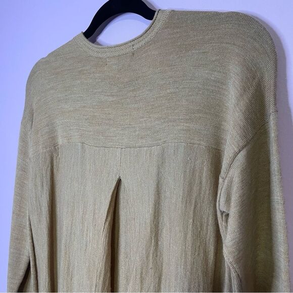 Lands' End 100% Merino Wool Cardigan Sweater Tan Button Long Sleeve Pockets S - Picture 4 of 9